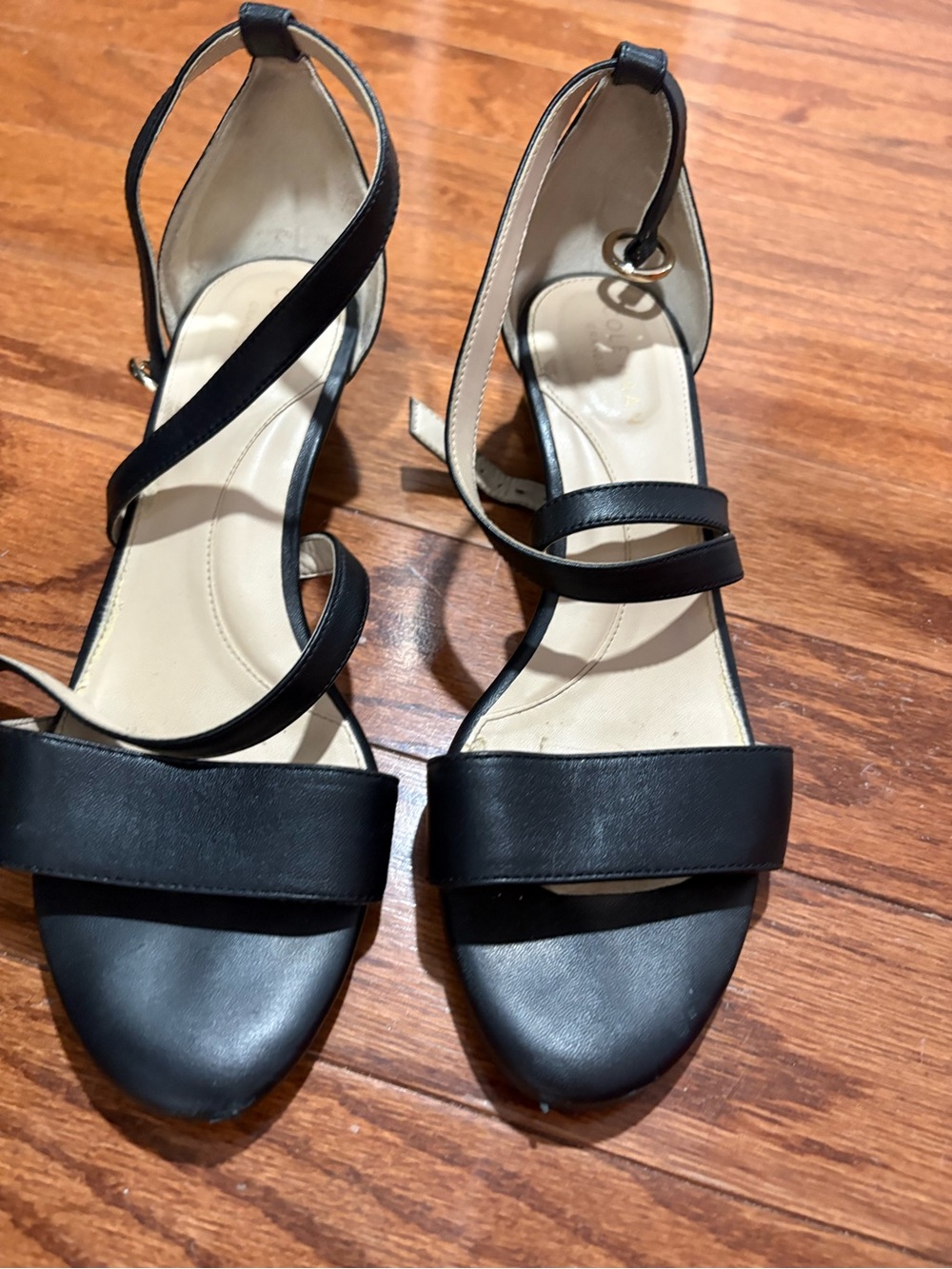 Cole Haan Black Strappy Ankle-Heel Sandals